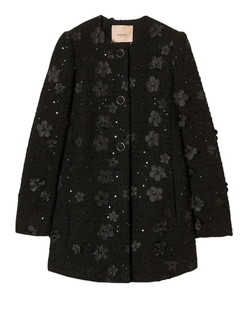 cappotto twin set da donna - nero