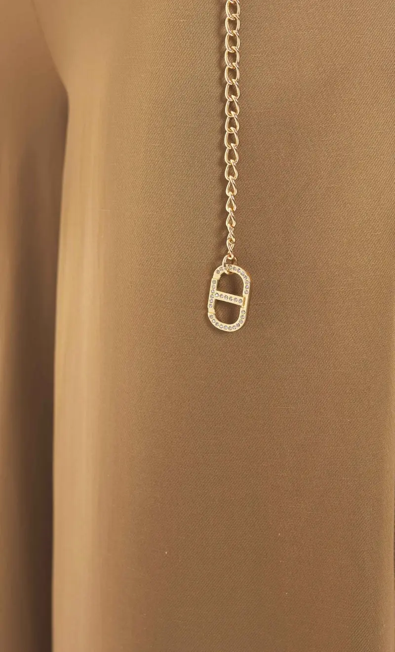 Cintura twinset in catena con logo, colore oro miniatura 2