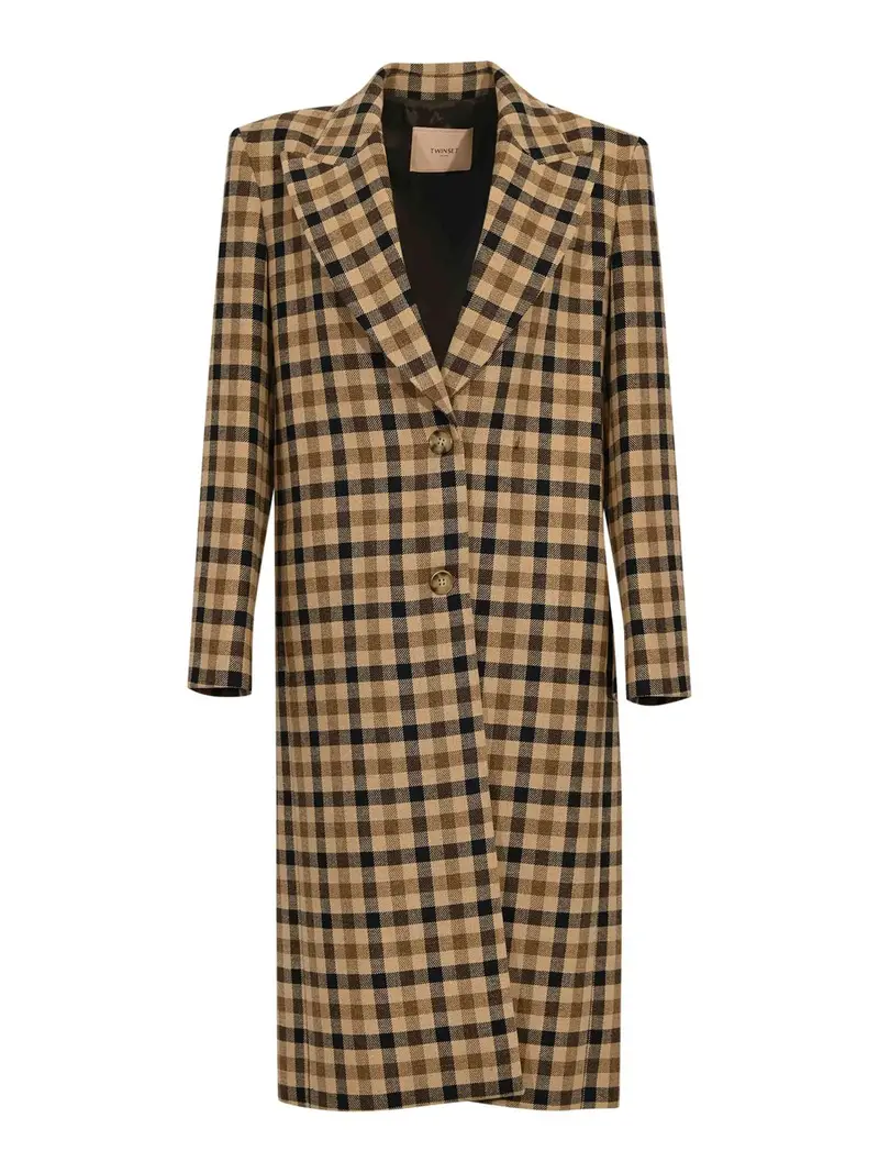 Controlla i pantaloni della miscela di lana Nero