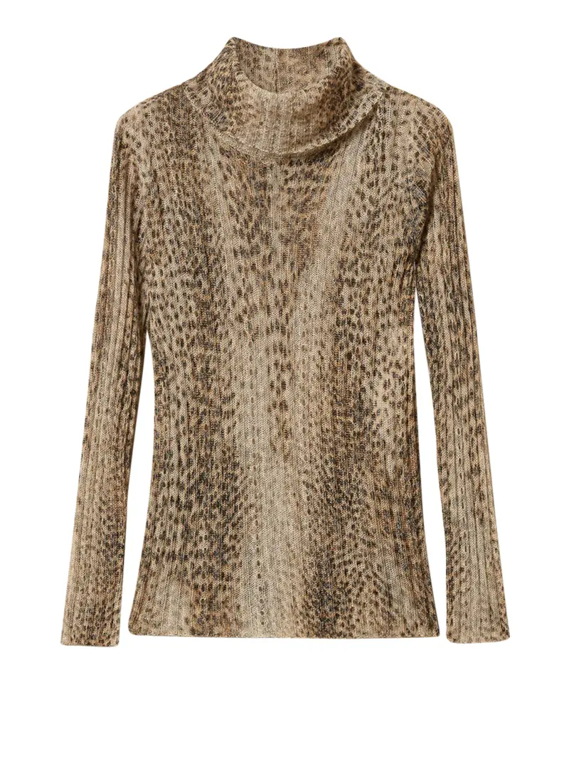 dolcevita twin set da donna - marrone Maculato