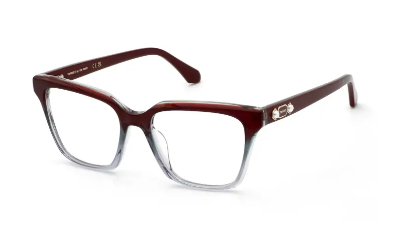 Twinset Montature da vista Donna in acetato bordeaux squadrate