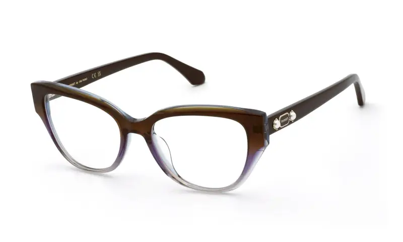 Twinset Montature da vista Donna VTW123 in acetato marrone a farfalla