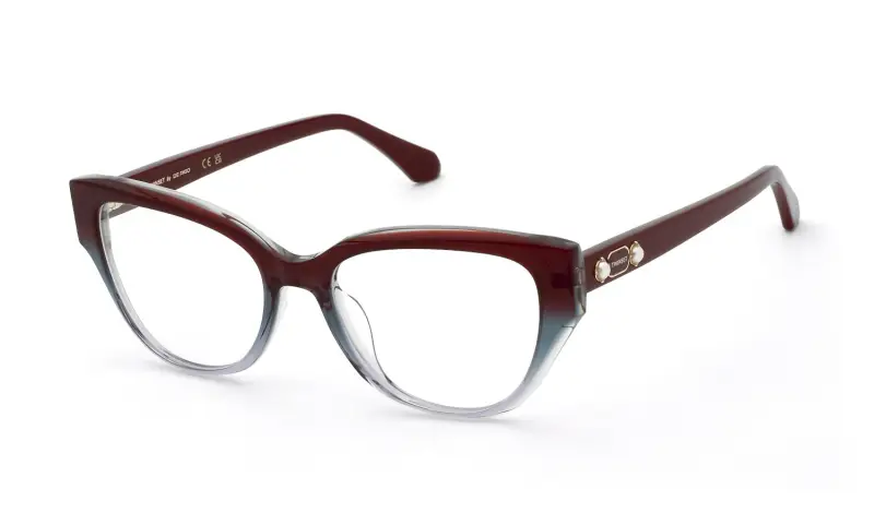 Twinset Montature da vista Donna in acetato bordeaux a farfalla