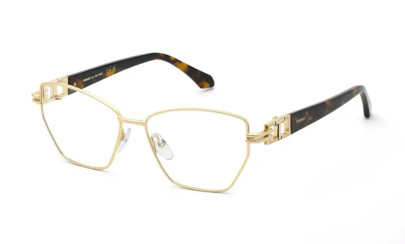 Donna Twinset VTW125 300 Montature da vista Metallo Oro Geometrica