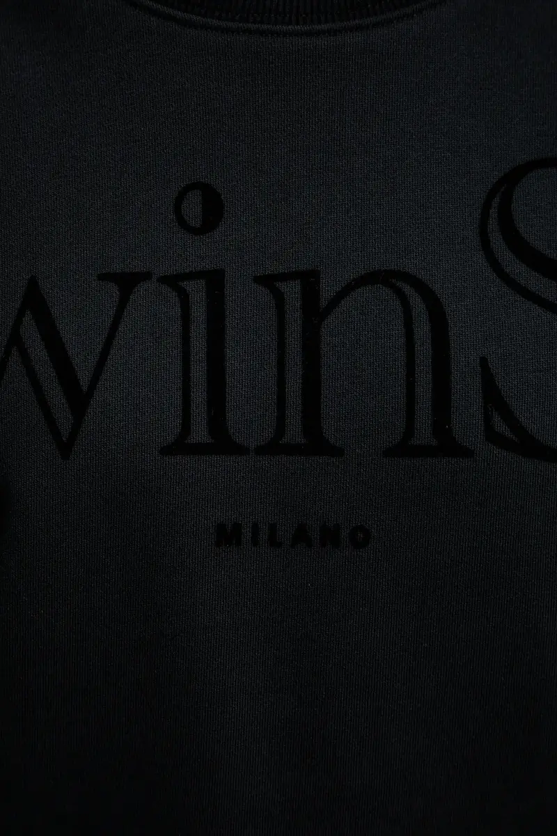 felpa in cotone Nero miniatura 5