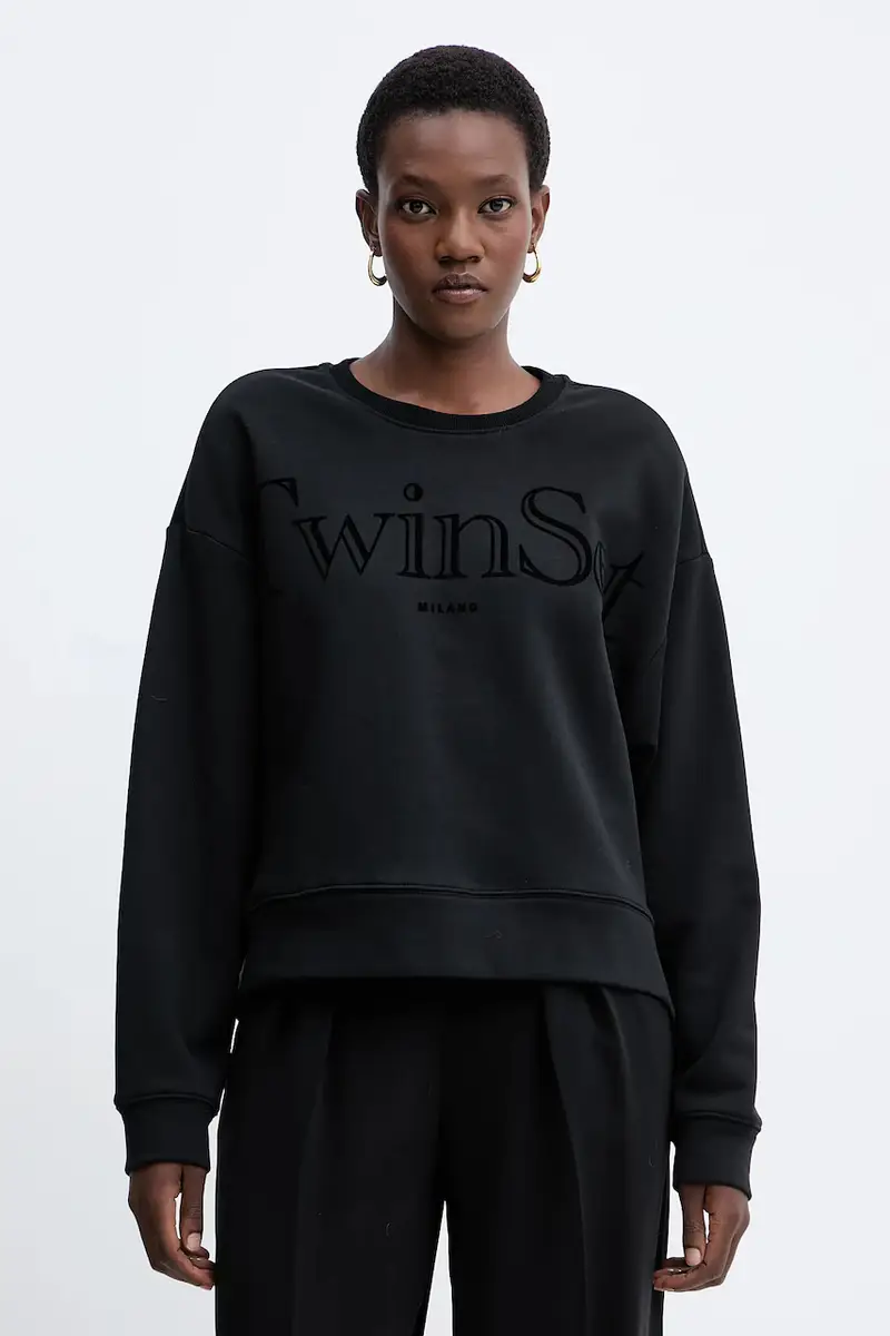 felpa in cotone Nero