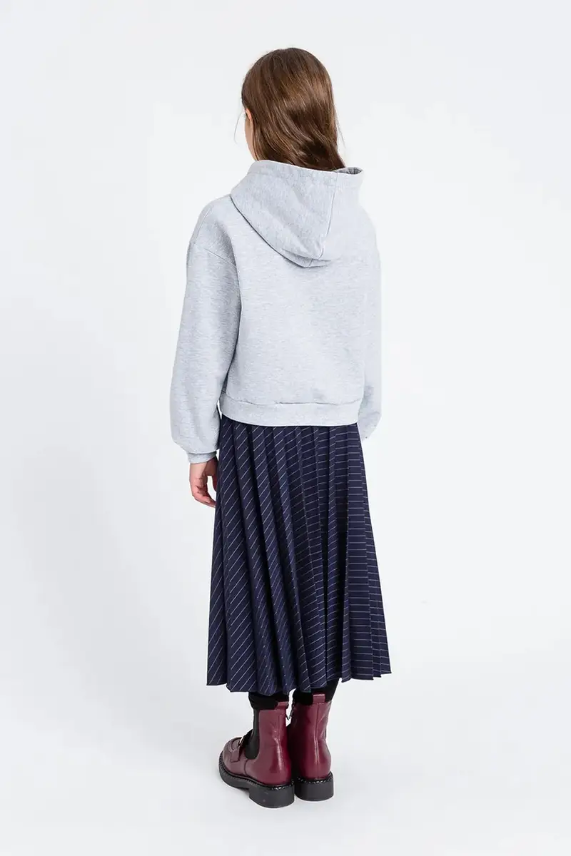 felpa per bambini colore grigio con cappuccio 252GJ2010 miniatura 3