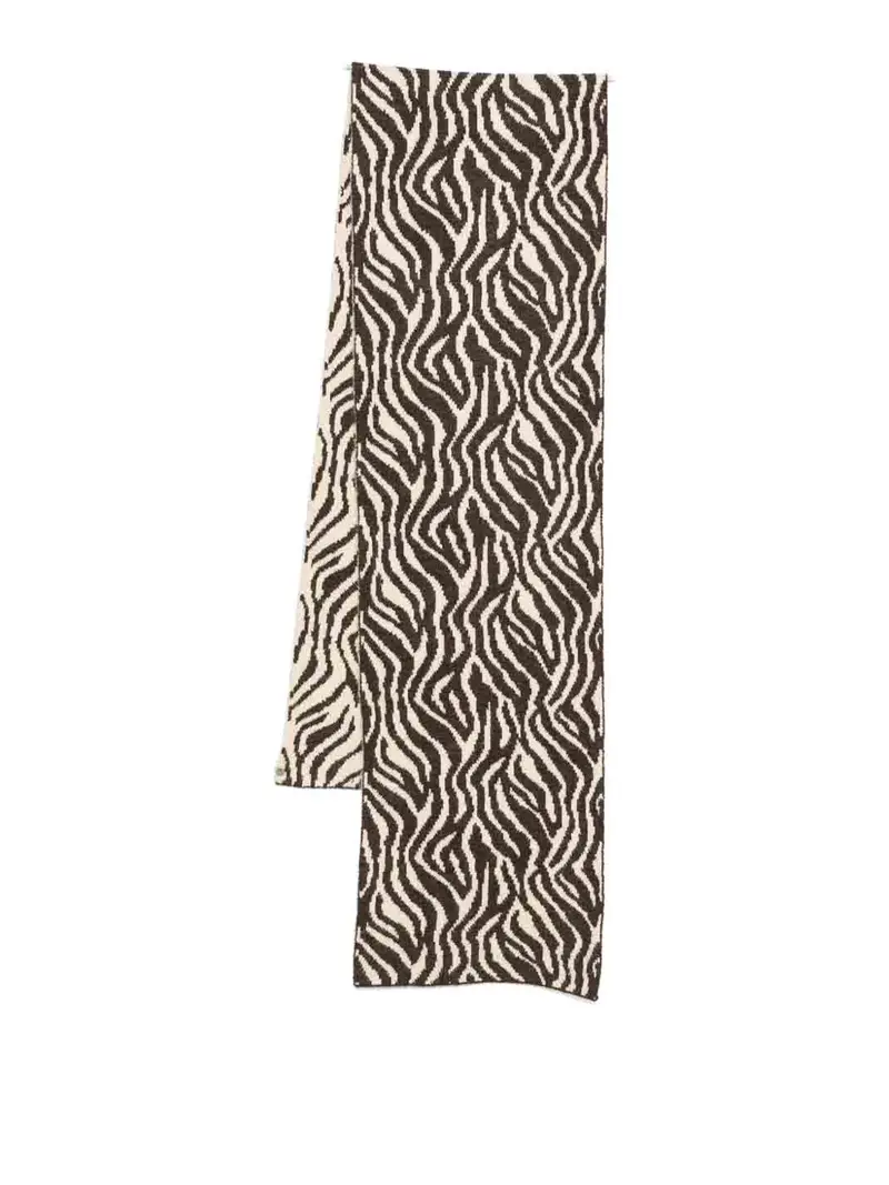 Foulard Con Stampa Zebrata Beige