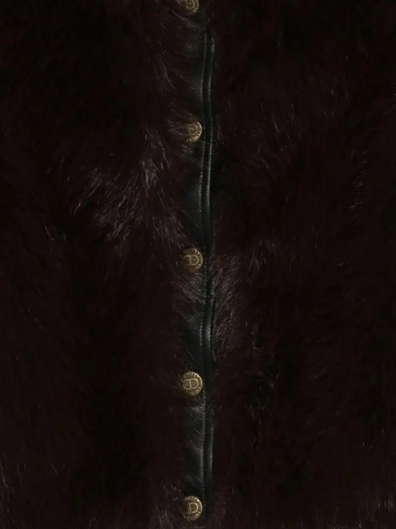 Giacca Donna Nera Crop con Inserti Taupe miniatura 2