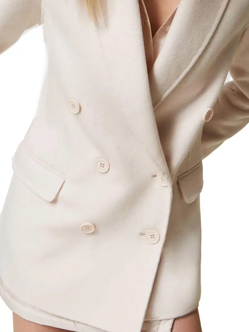 Giacca doppiopetto misto lana Bianco miniatura 2