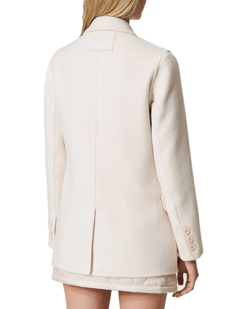 Giacca doppiopetto misto lana Bianco miniatura 3