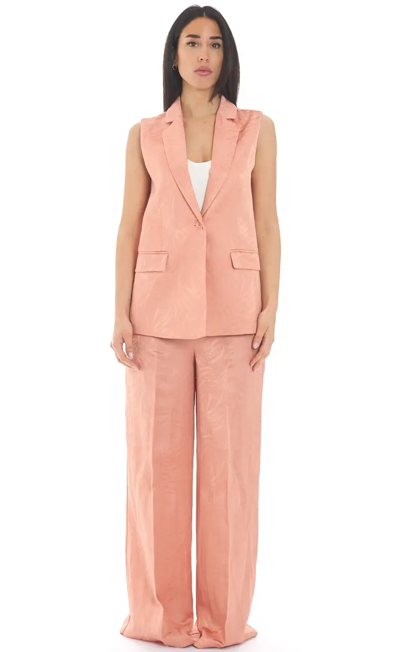 TWINSET Gilet con stampa palme, colore corallo miniatura 2