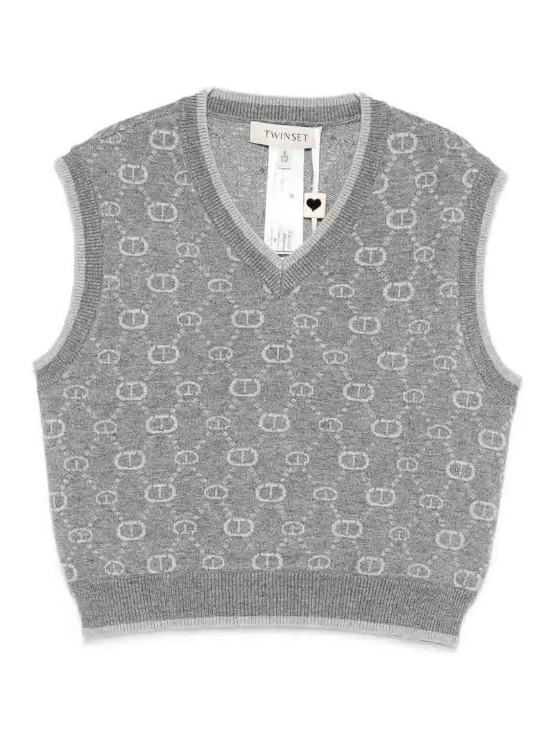 Giubbotto del logo monogramma Grigio