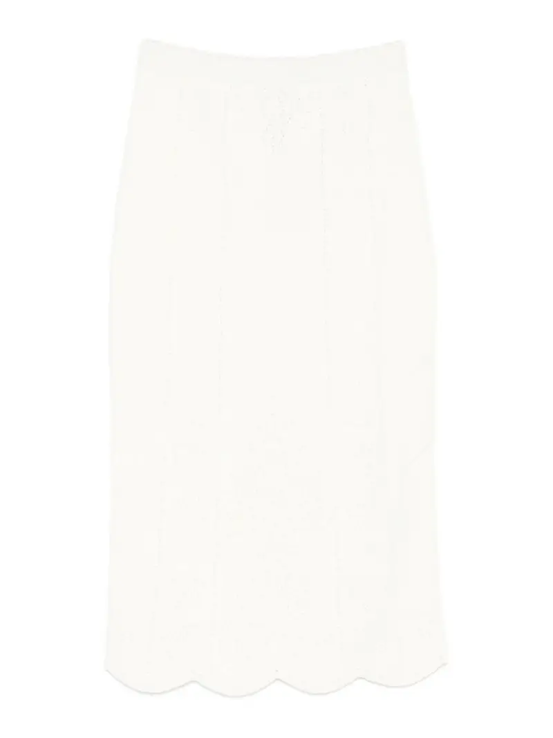 Gonna A Matita Con Orlo A Smerlo Bianco