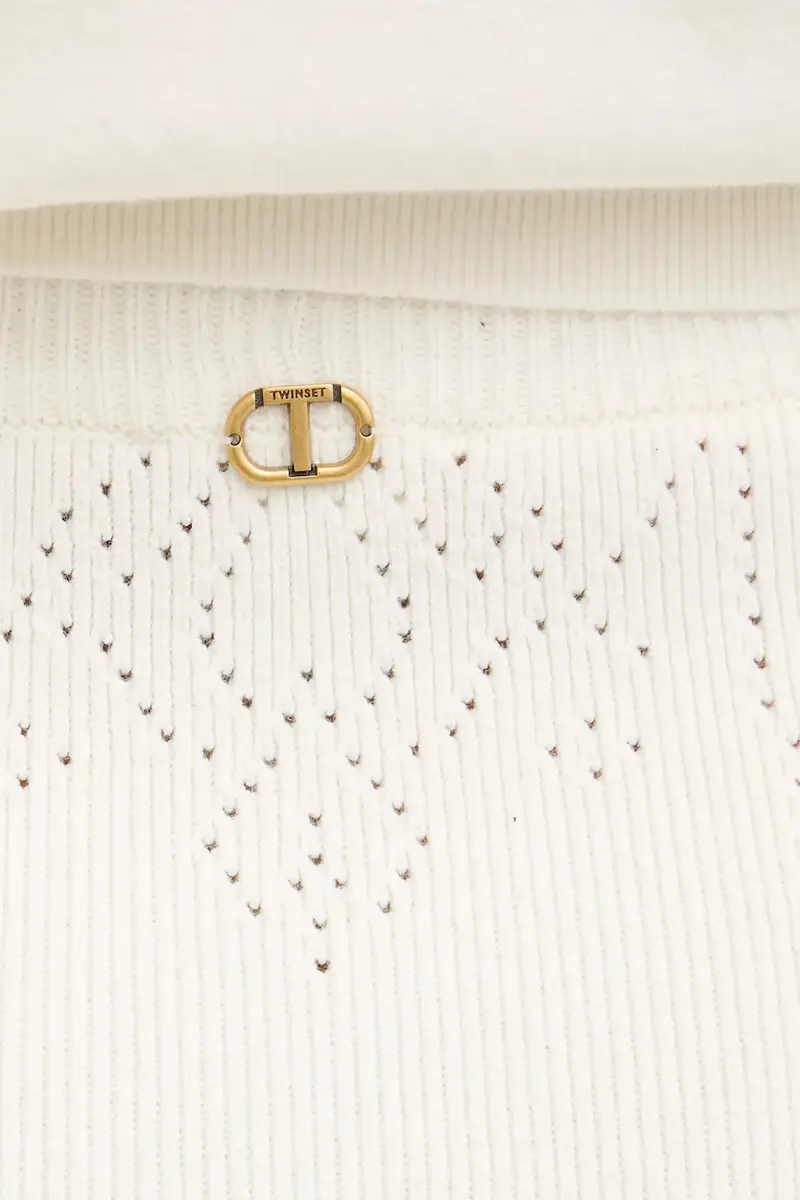 gonna con aggiunta di lana Beige miniatura 4