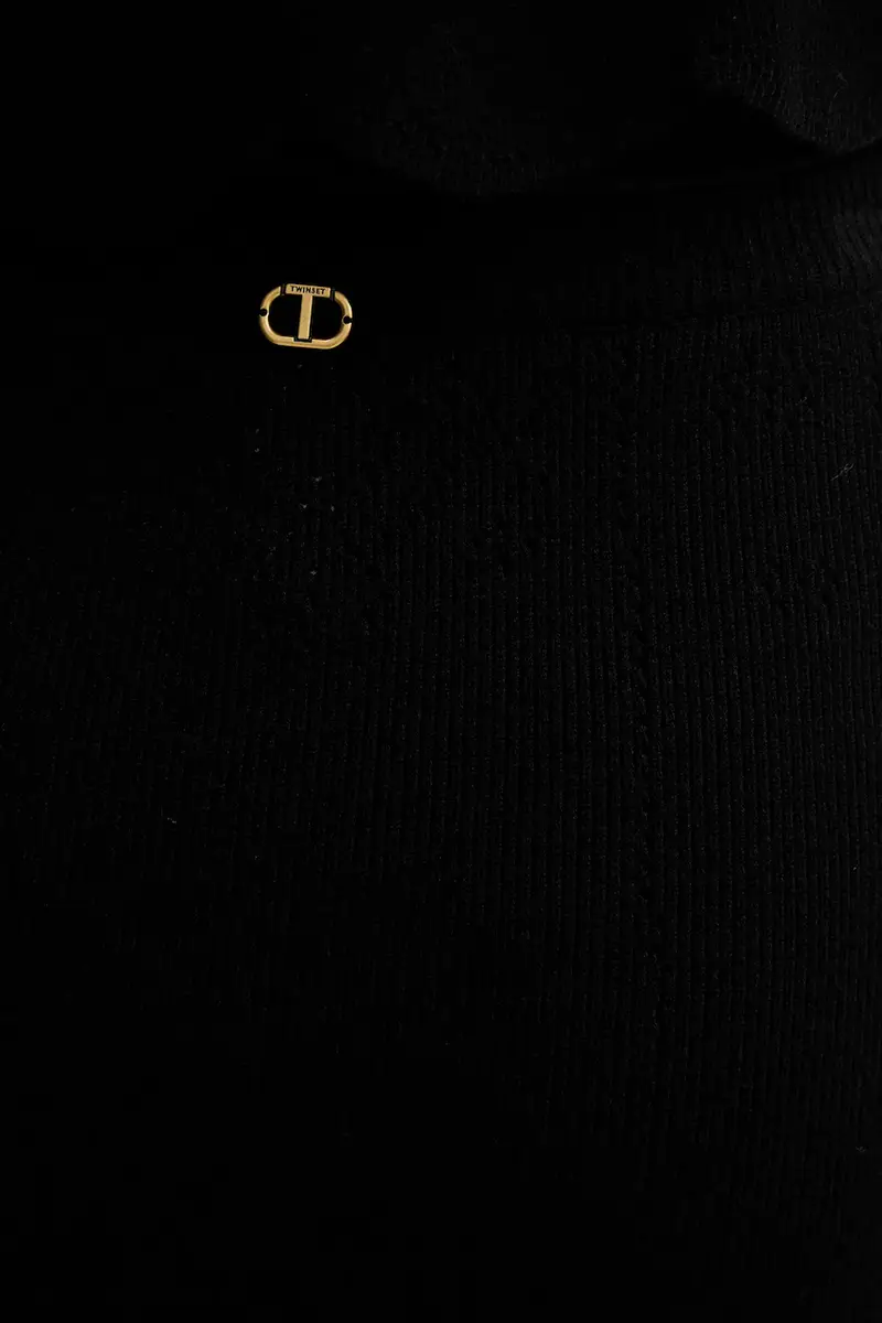 gonna con aggiunta di lana Nero miniatura 4