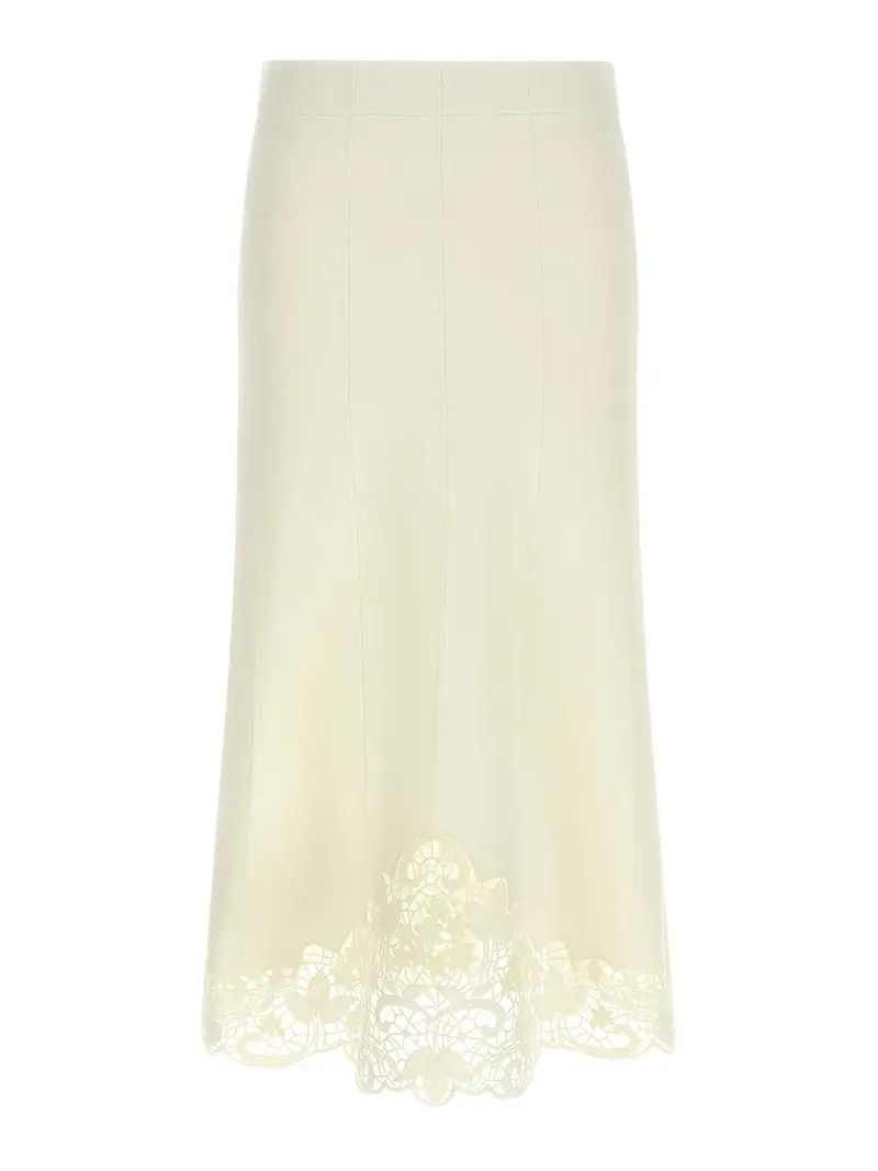 Gonna di inserimento di organza Bianco