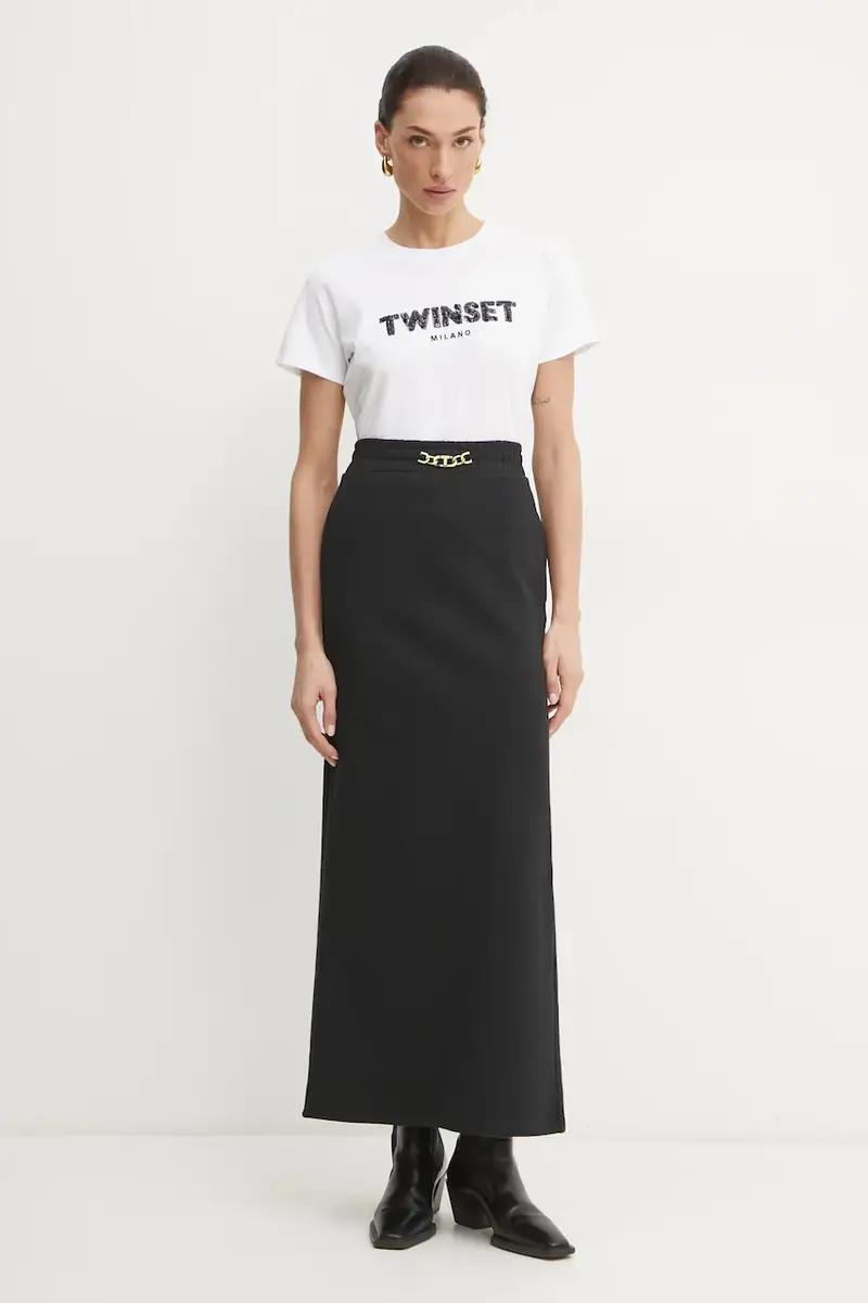 gonna in cotone colore nero 251TE2072 miniatura 2