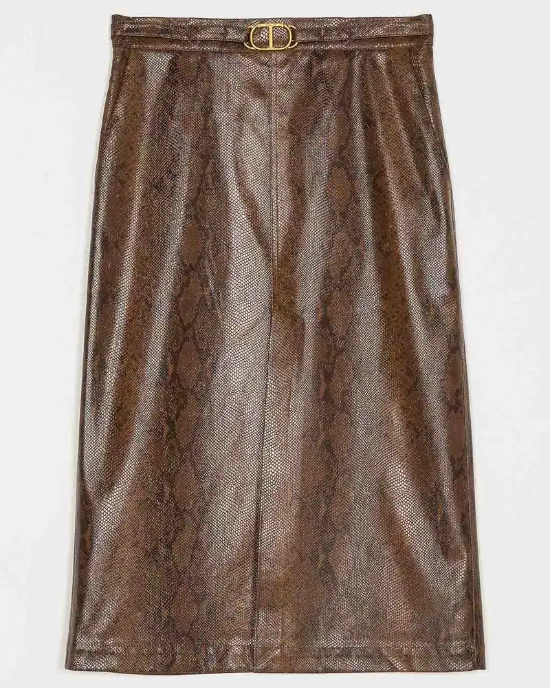 Gonna Longuette Animalier moro Nero