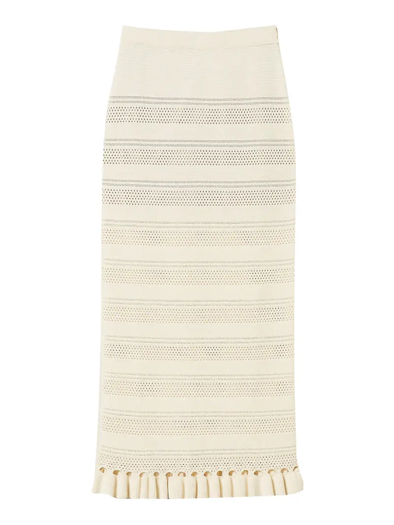 gonna longuette twin set da donna - bianco