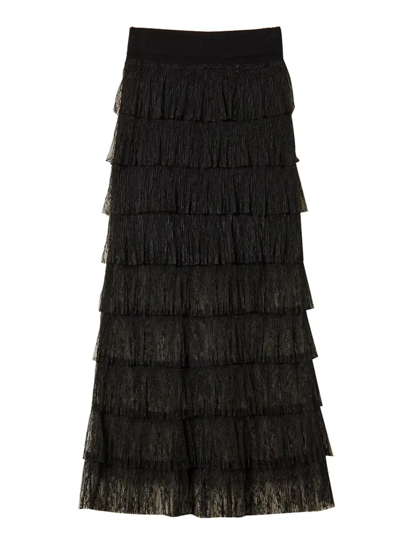 gonna longuette twin set da donna - nero