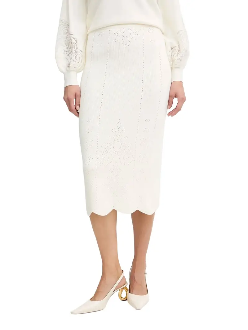 gonna midi twin set da donna - bianco