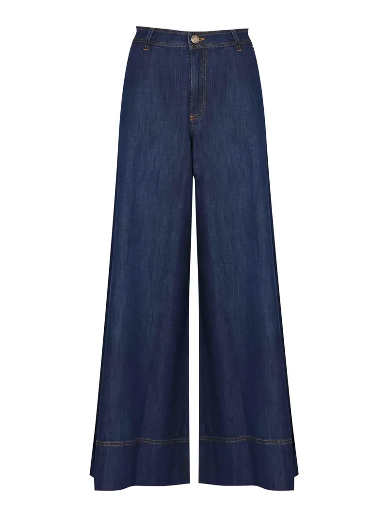 Jeans A Palazzo Lavaggio scuro