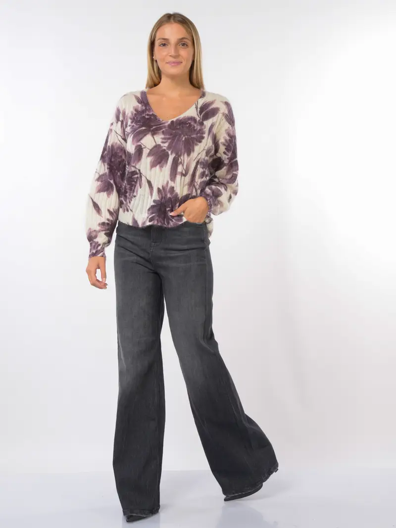 jeans da donna Twinset a palazzo lavaggio black NERO miniatura 2