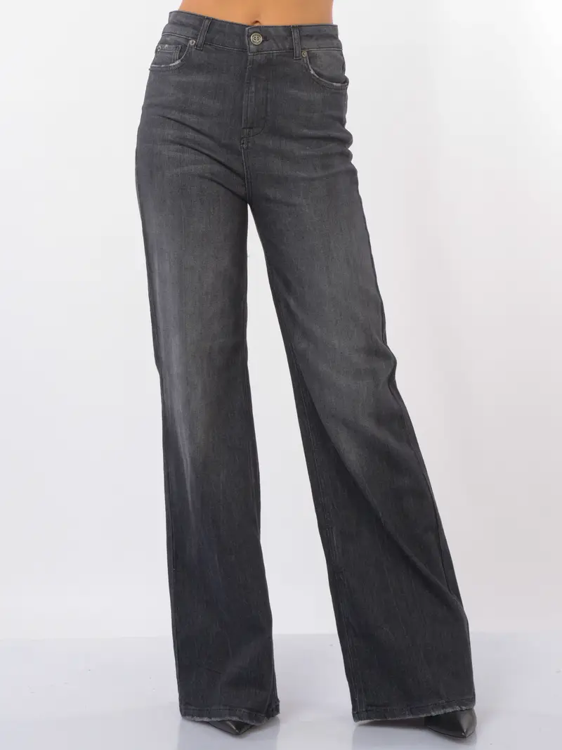 jeans da donna Twinset a palazzo lavaggio black NERO