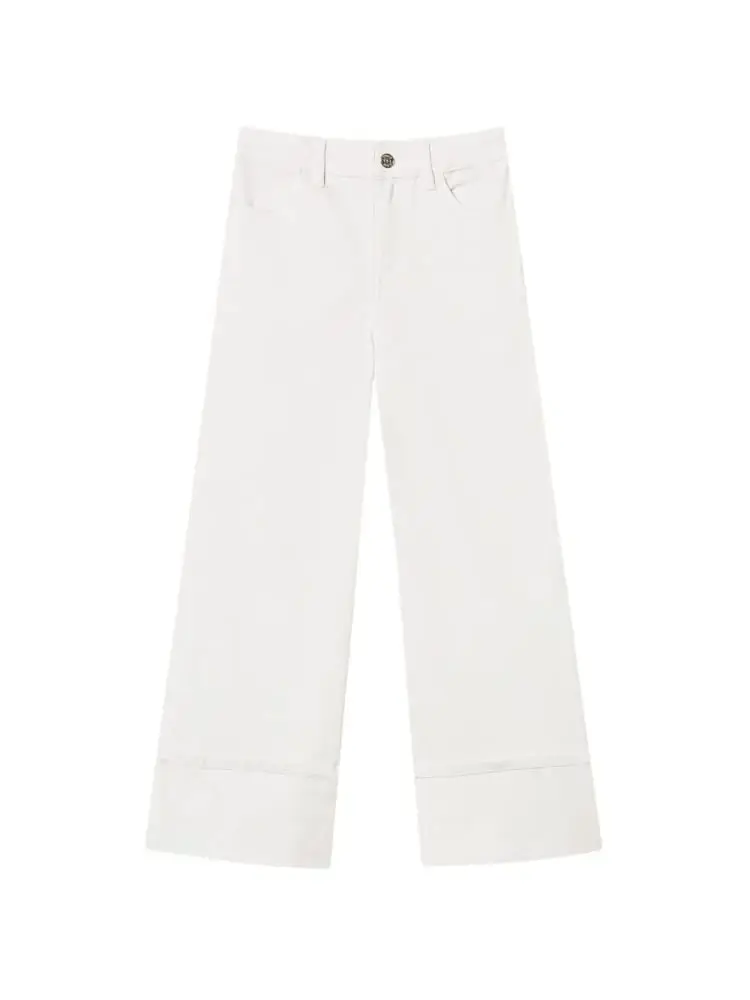 jeans kids/junior in denim bianco con svolta