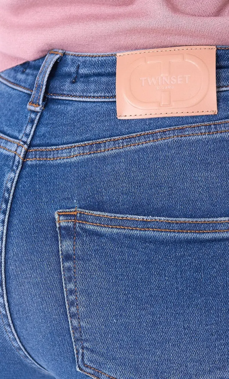 Jeans twinset skinny vita alta blu chiaro, colore blu miniatura 2