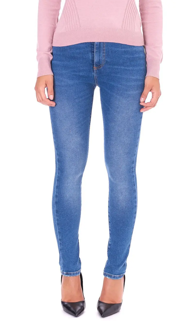 Jeans twinset skinny vita alta blu chiaro, colore blu
