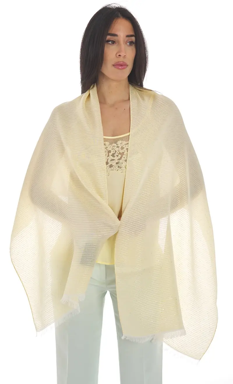 TWINSET Kefiah con paillettes e logo, colore giallo