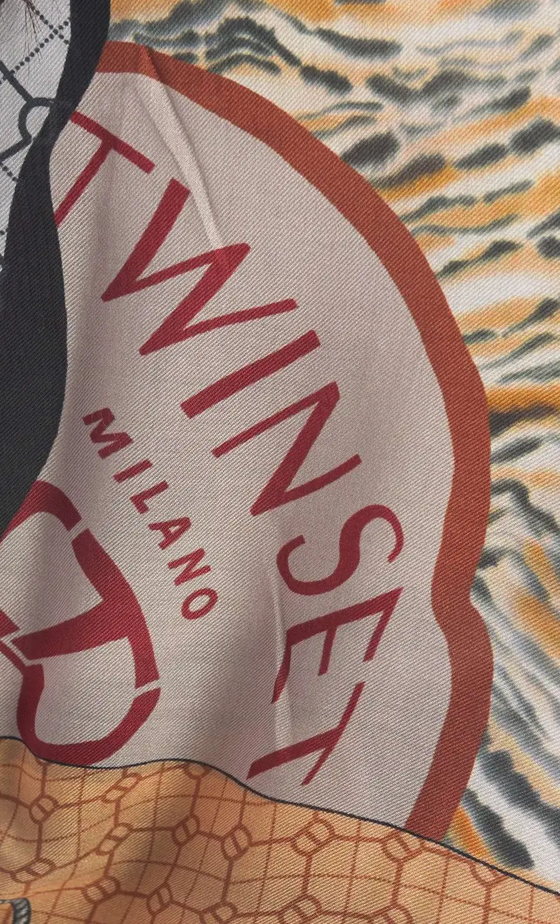 Kefiah twinset stampata, colore multicolore miniatura 2