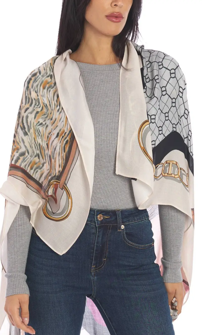 Kefiah twinset stampata, colore multicolore