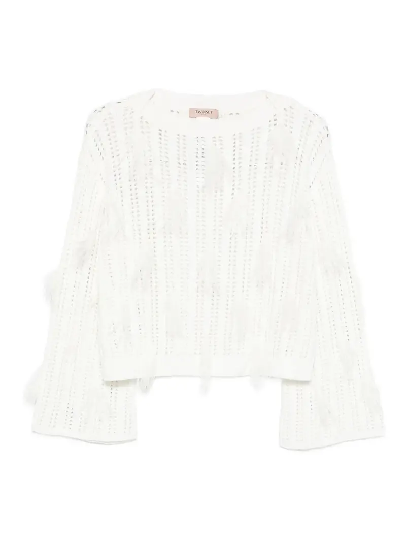 Maglia A Maglia Traforata Bianco