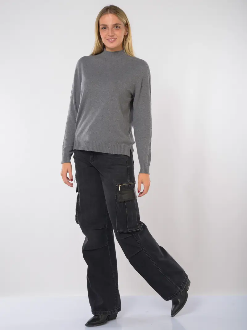 maglia da donna Twinset lupetto in puro cachemire Grigio miniatura 2