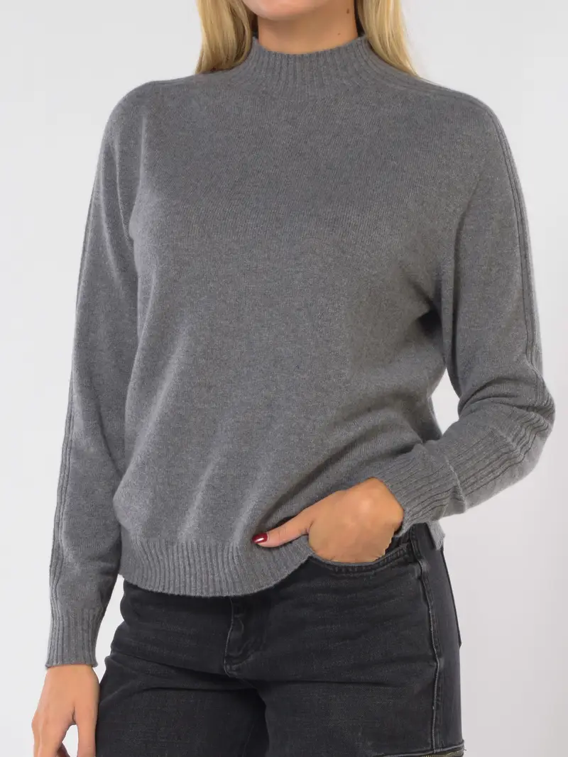 maglia da donna Twinset lupetto in puro cachemire Grigio