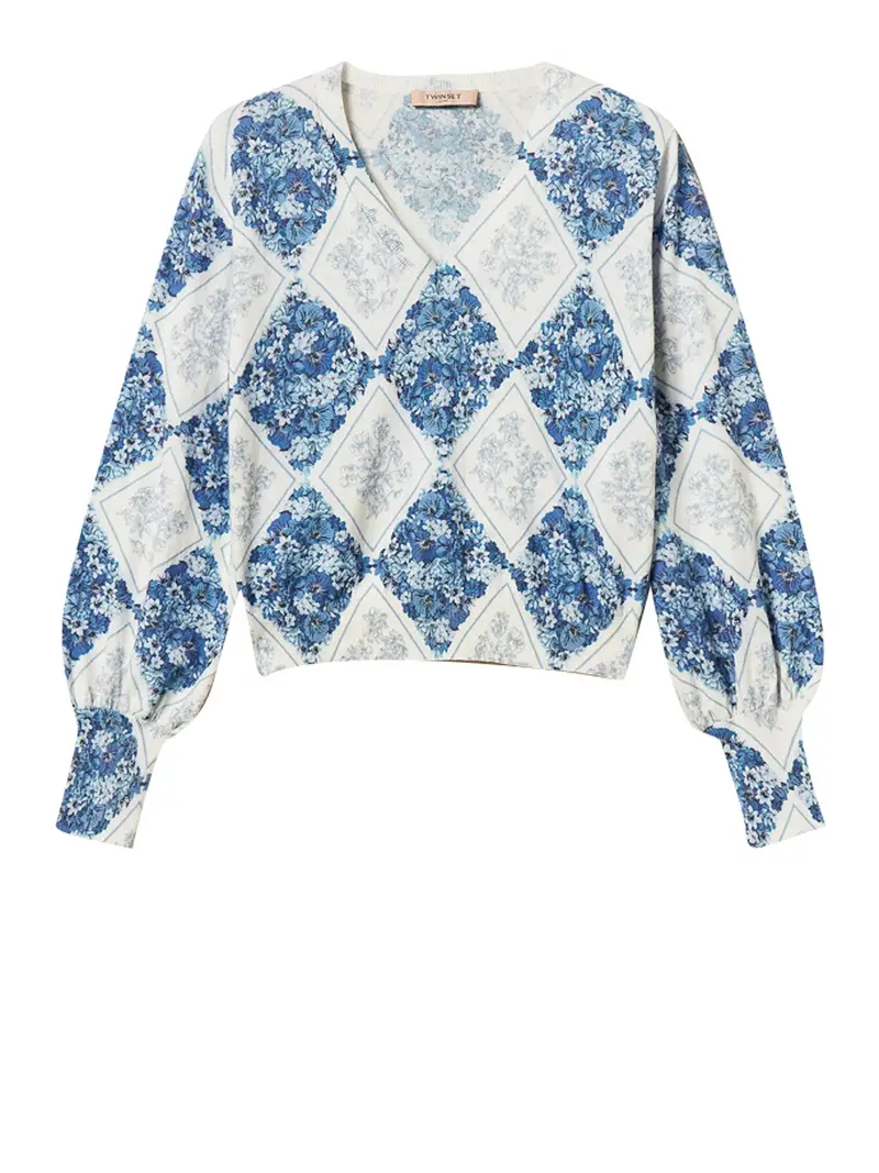 maglia twin set da donna - blu