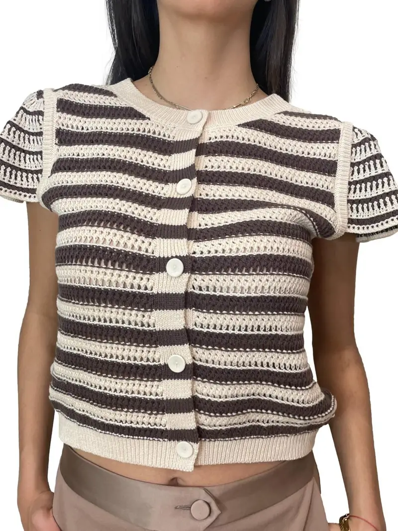 maglia twin set da donna - marrone