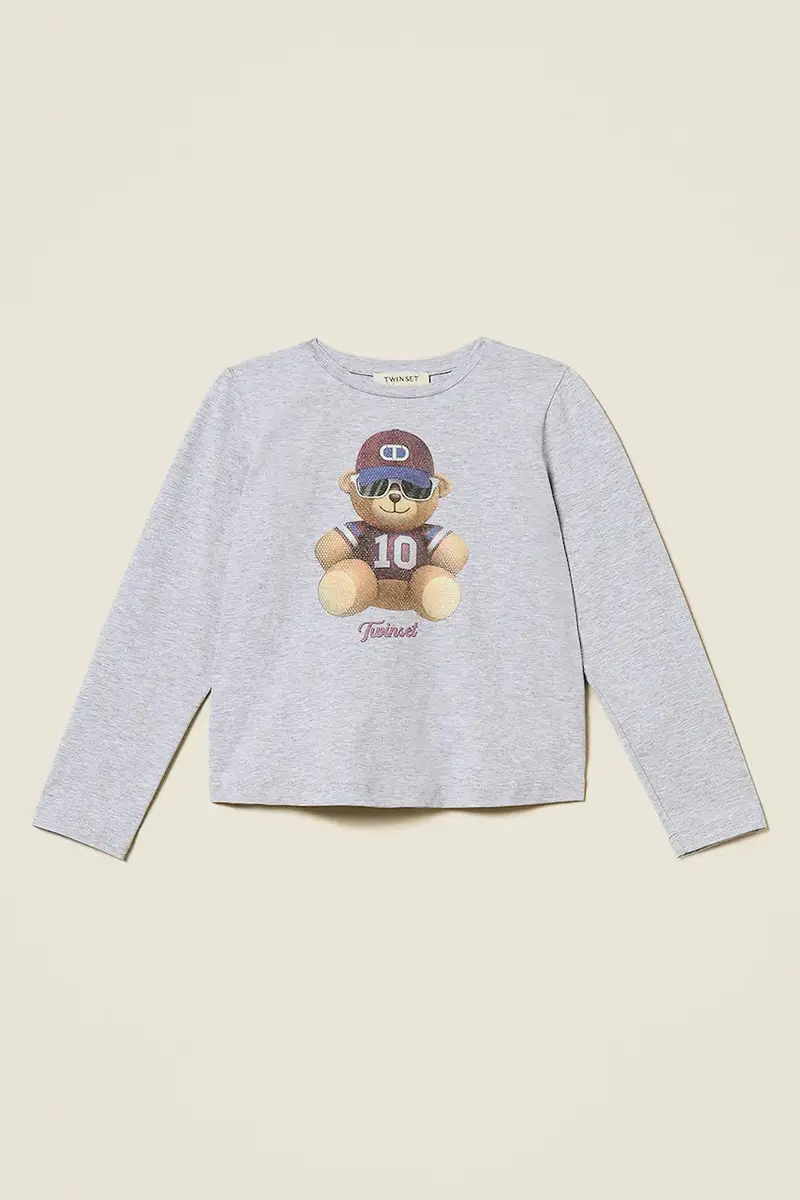 maglietta a maniche lunghe per bambini colore grigio 252GJ2321 miniatura 2