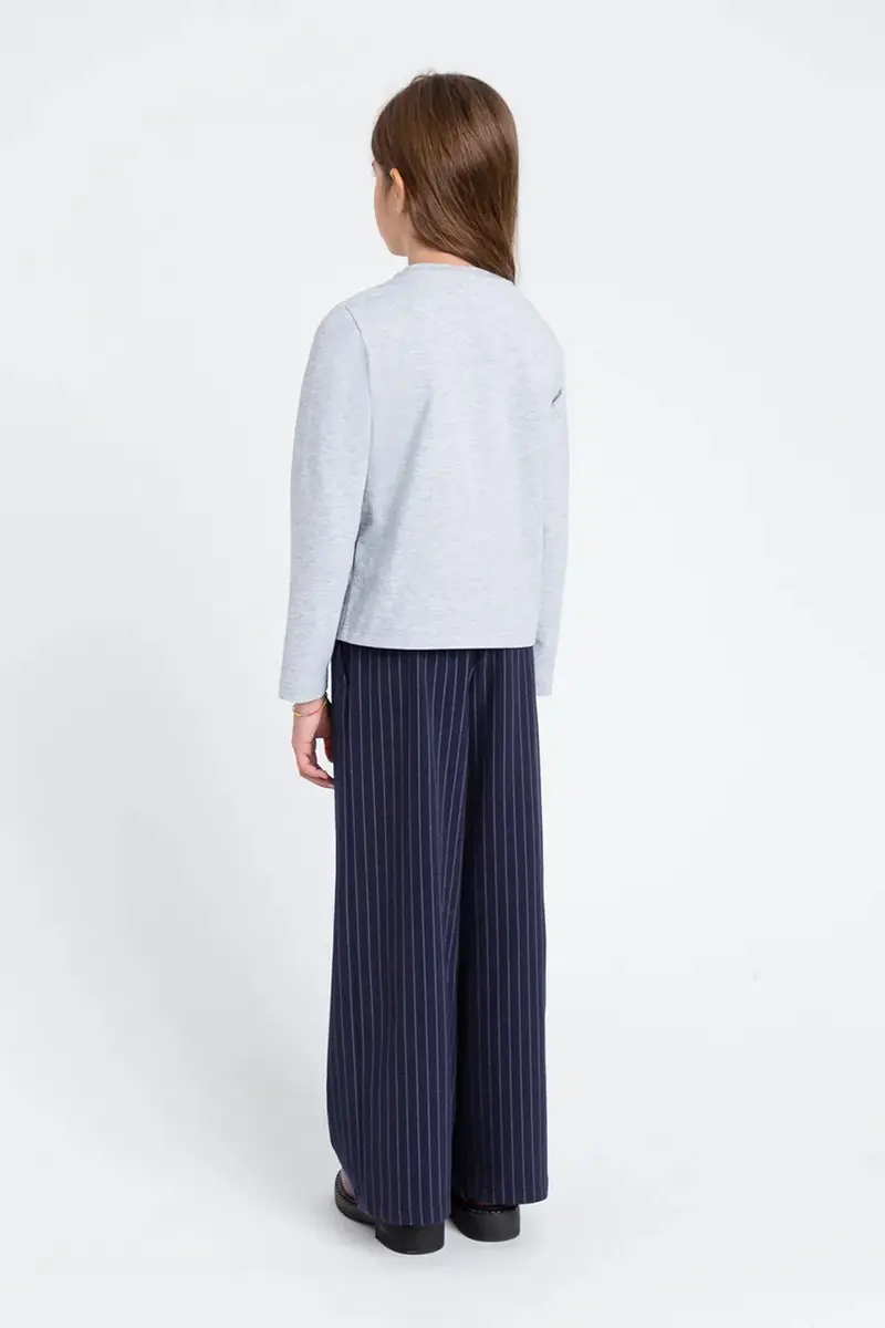 maglietta a maniche lunghe per bambini colore grigio 252GJ2321 miniatura 3