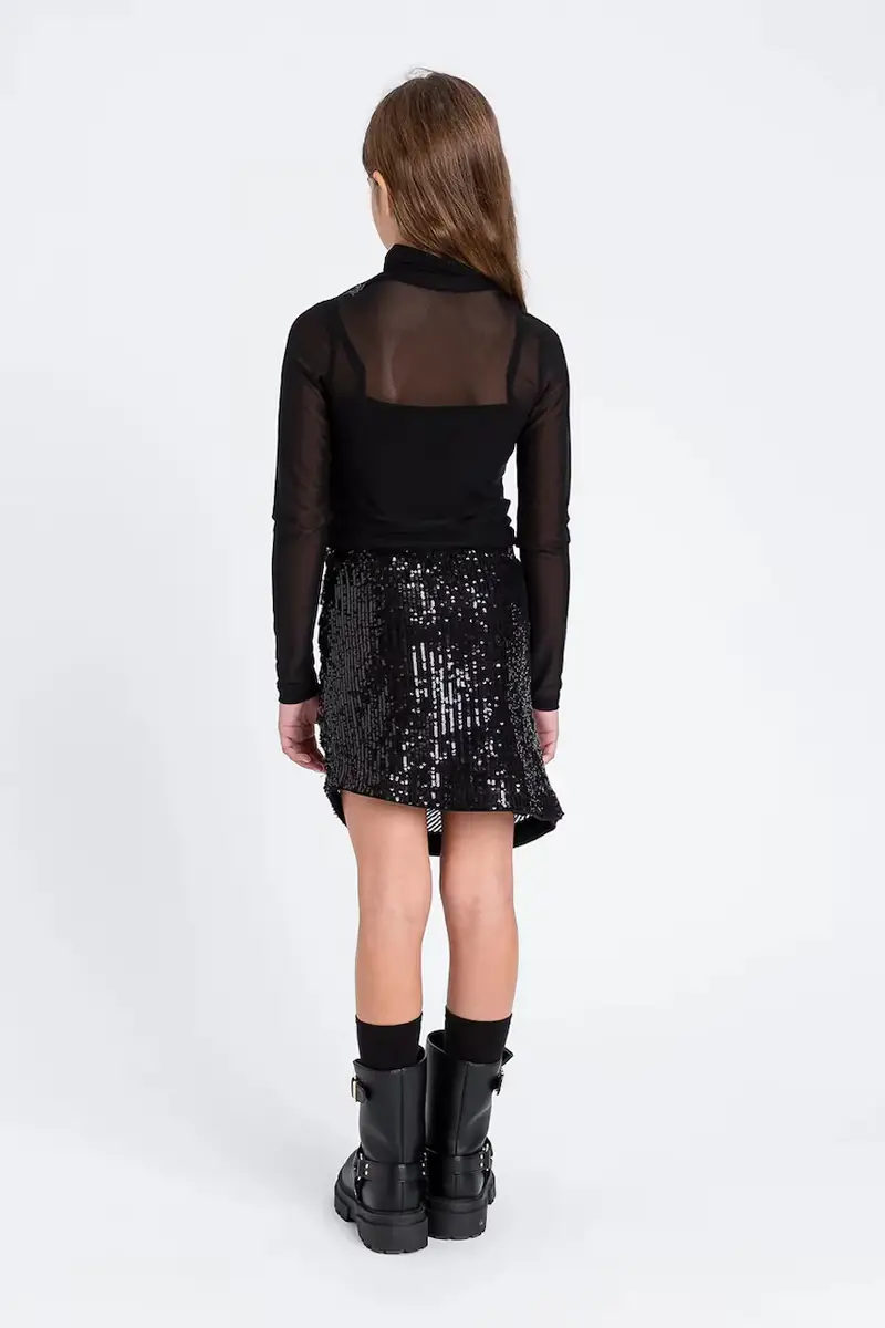 maglietta a maniche lunghe per bambini colore nero 252GJ2310 miniatura 3