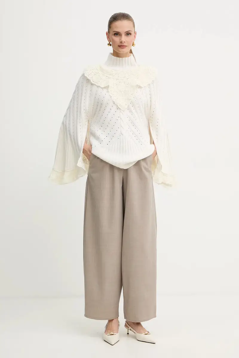 maglione con lana Beige miniatura 2