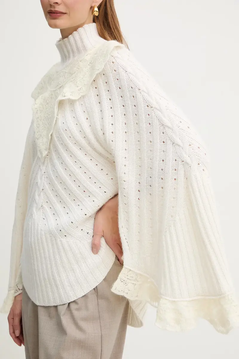 maglione con lana Beige miniatura 4