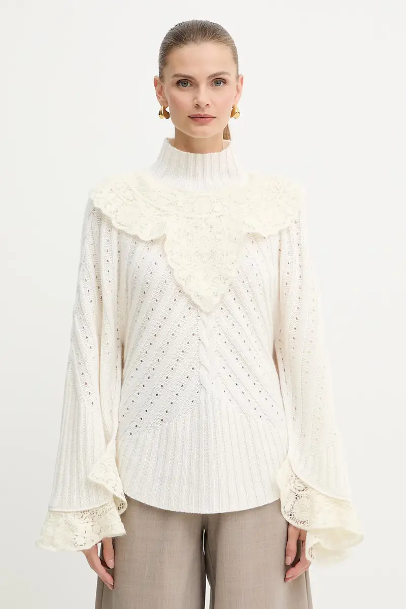 maglione con lana Beige