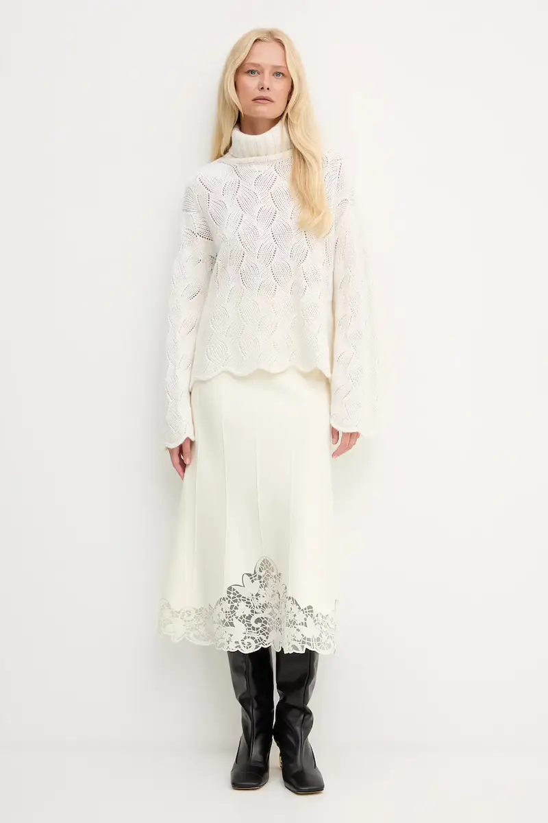 maglione con lana Beige miniatura 2