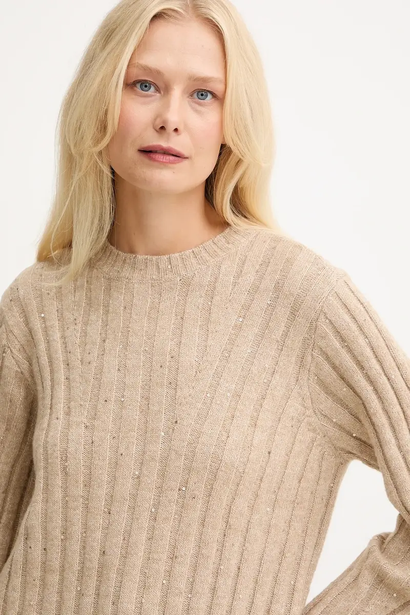 maglione con lana Beige miniatura 4