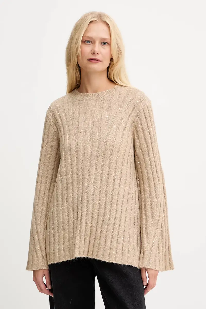 maglione con lana Beige