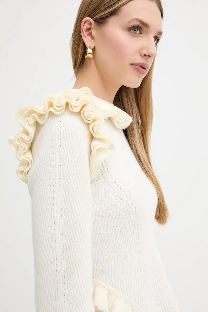 maglione con lana Beige miniatura 4